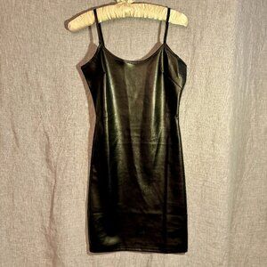 Popular 21 Black Pleather Mini Dress Small